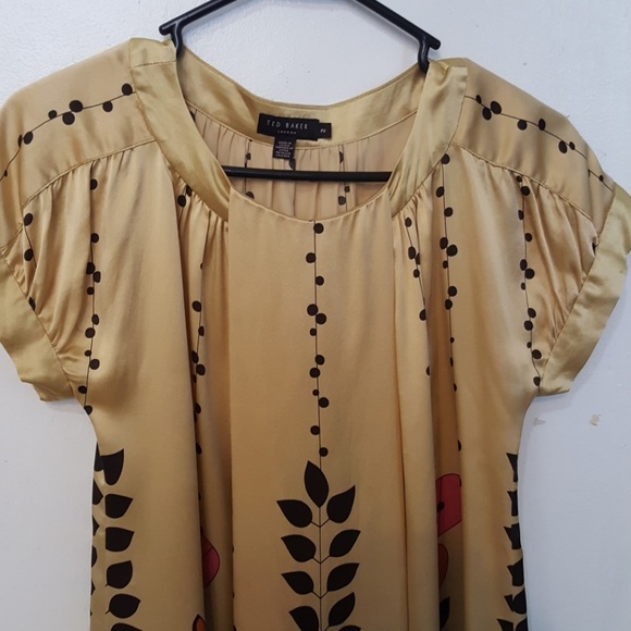 Ted  Baker London golden silk dress - Picture 2 of 8